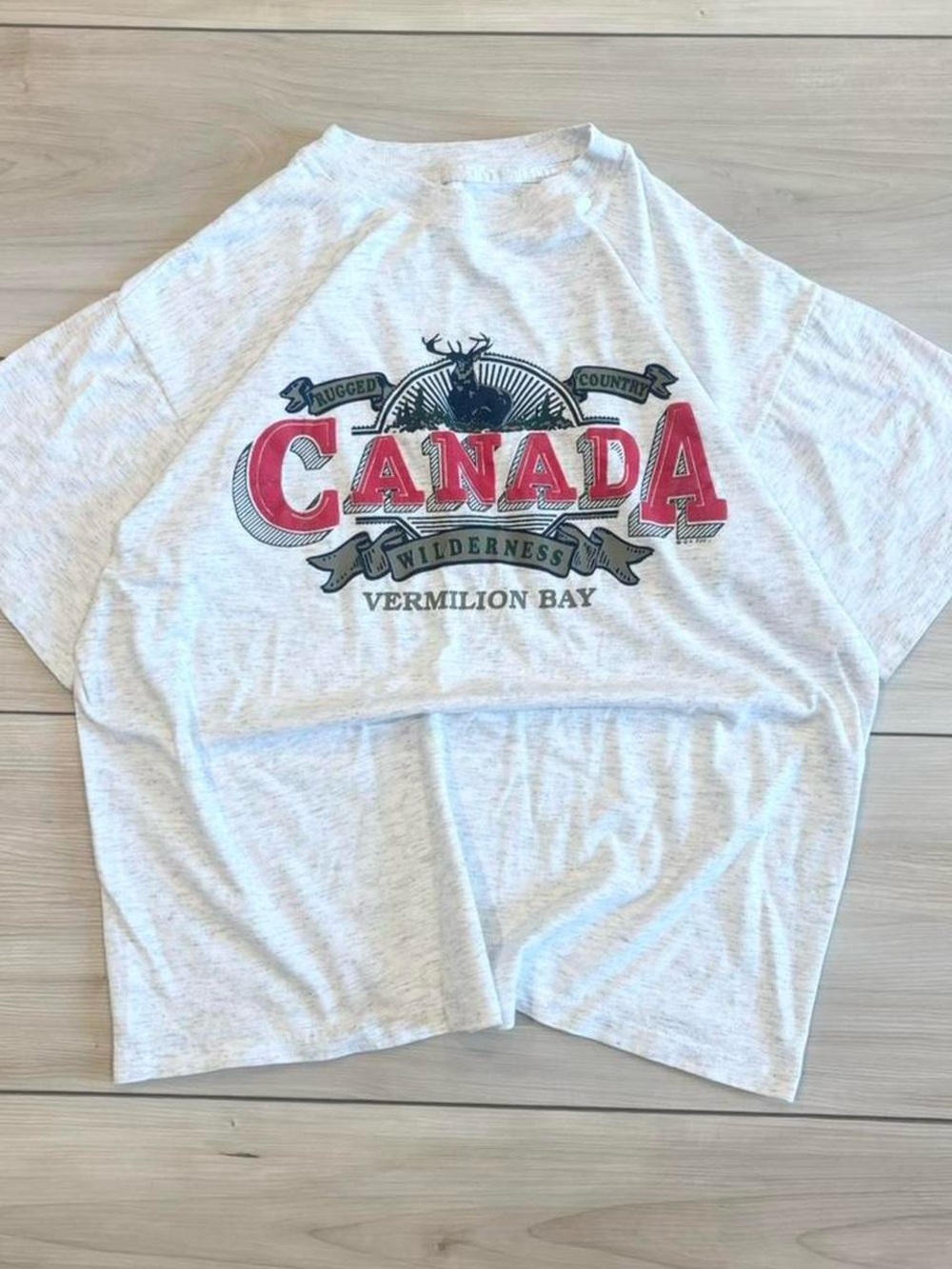 Vintage 90s Canada Wilderness Vermilion Bay Outdoor Nature Mens Graphic Tee